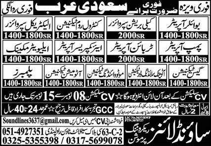 Recruiting Promotion Sound Lines Saudi Arabia Jobs 2024