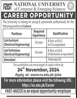 Jobs in Computer and Emerging Sciences at National University 