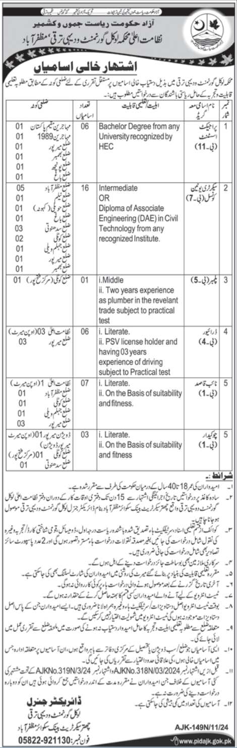 Jobs in the Department of Local Government and Rural Development 2024