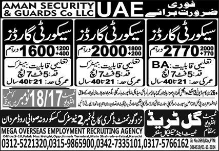 Openings for Security Guards in the UAE in 2024