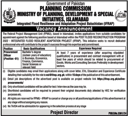 A position in the Planning Commission is open.