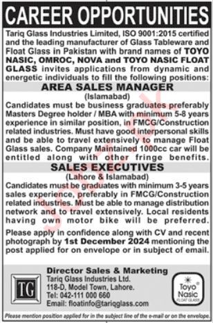 Management Positions at Tariq Glass Industries Limited for 2024